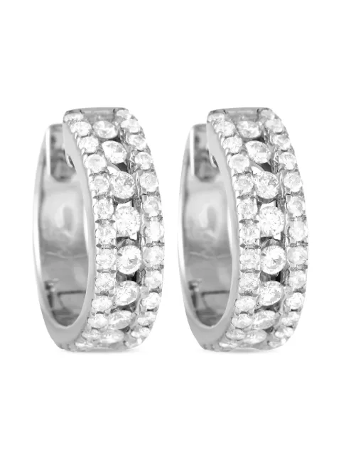 LB Exclusive 14kt white gold diamond hoop earrings