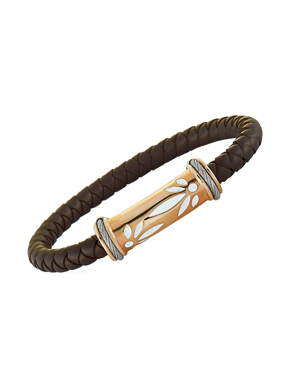 Charriol rose gold leather bracelet - Marrone