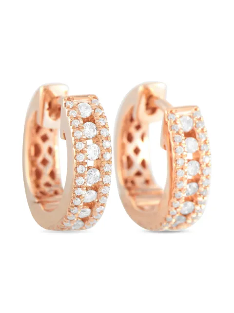 LB Exclusive arracadas en oro rosa de 14kt con diamante