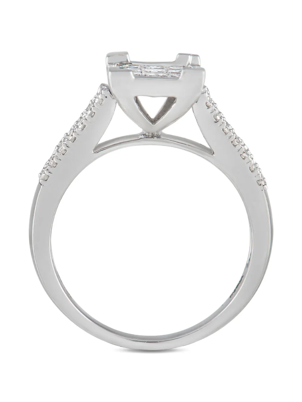 LB Exclusive 14kt white gold square diamond ring - ゴールドトーン LB Exclusive 14kt white gold square diamond ring - ゴールドトーン