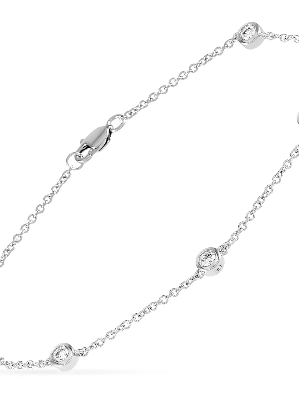 Pre-owned Lb Exclusive 14k White Gold Diamond Bracelet In Silver