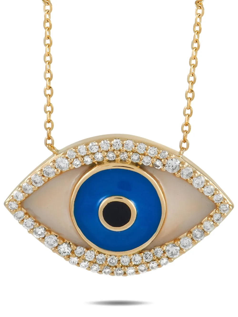 LB Exclusive 14K yellow gold Evil Eye diamond necklace - ゴールドトーン LB Exclusive 14K yellow gold Evil Eye diamond necklace - ゴールドトーン
