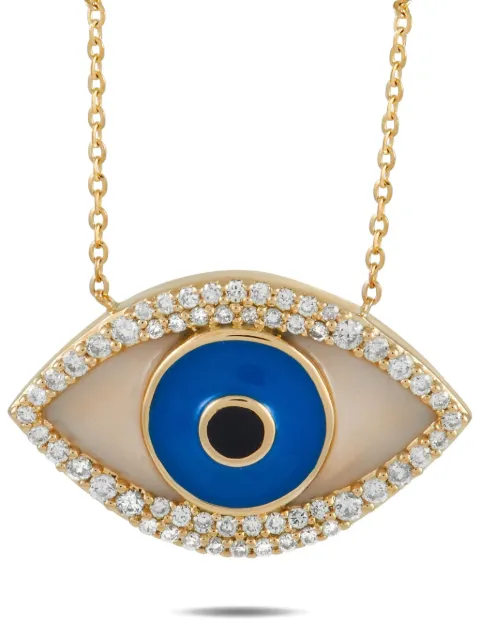 LB Exclusive 14K yellow gold Evil Eye diamond necklace