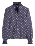 Valentino Garavani Plus de Pois-print twill shirt - Blue