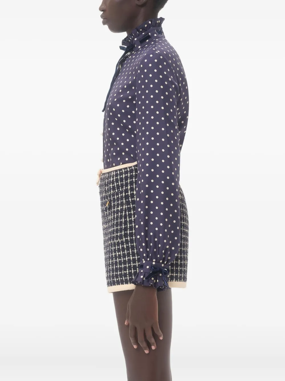 Valentino Garavani Twill blouse met Plus de Pois-print Blauw