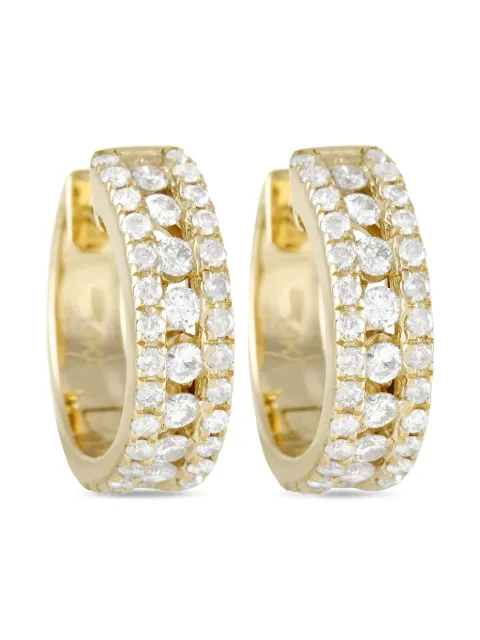 LB Exclusive 14K yellow gold diamond huggie earrings
