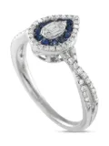 LB Exclusive 14K white gold diamond and sapphire ring - Silver