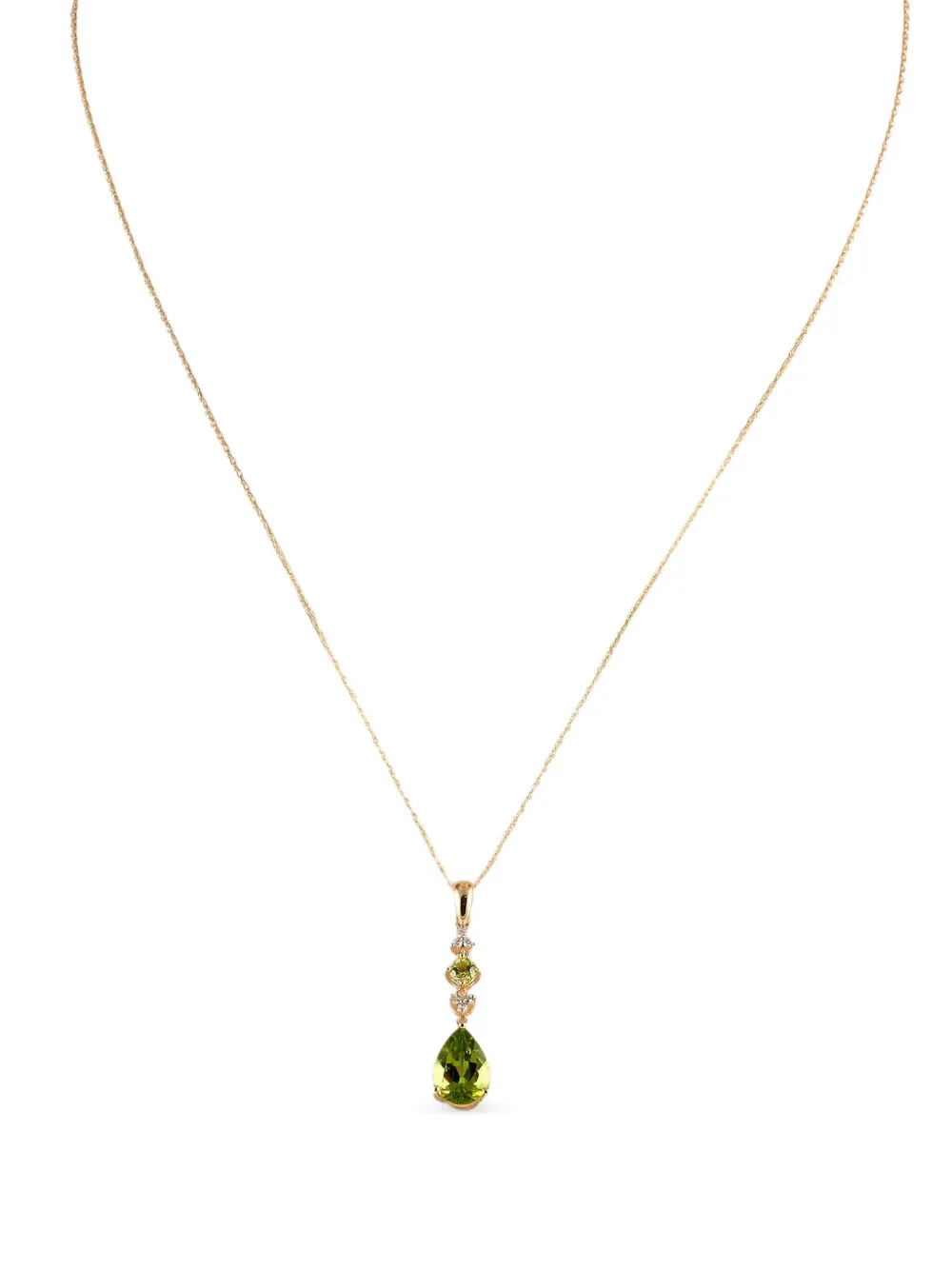 LB Exclusive 14K yellow gold peridot and diamond pendant necklace | Image 2