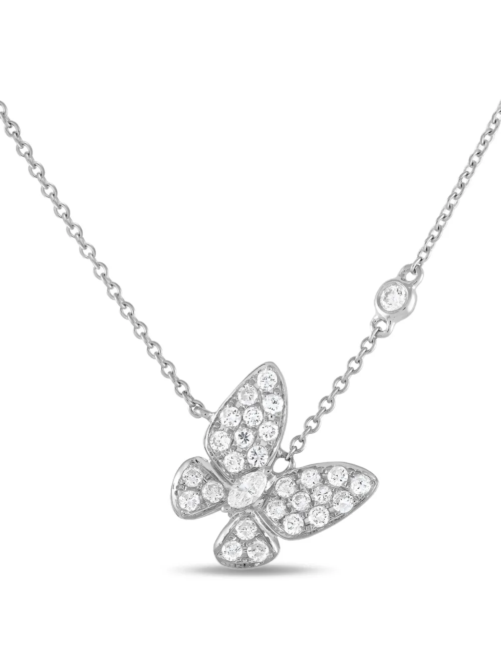 LB Exclusive Butterfly ダイヤモンド ネックレス 18Kホワイトゴールド - シルバートーン LB Exclusive Butterfly ダイヤモンド ネックレス 18Kホワイトゴールド - シルバートーン