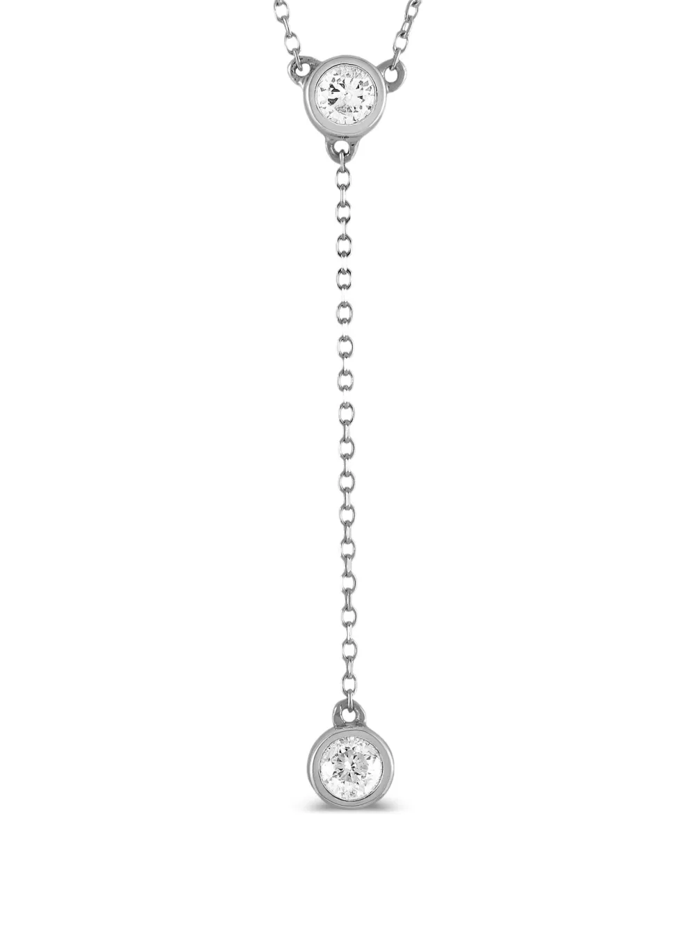 LB Exclusive 14K white gold diamond necklace | Silver | Image 1