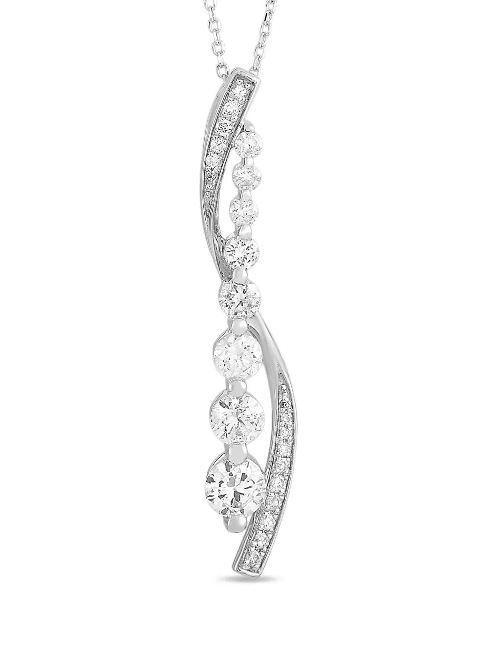 LB Exclusive 14K white gold diamond necklace | Image 2