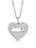 LB Exclusive 14K white gold Heart diamonds necklace - Silver
