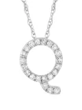 LB Exclusive pre-owned 14K white gold Initial Q diamond necklace - Silver