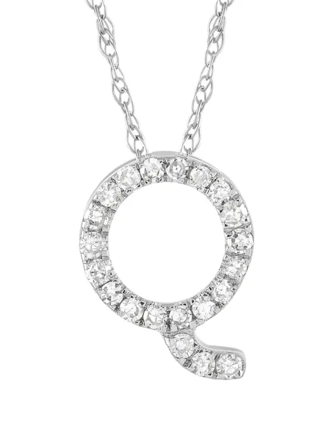 LB Exclusive pre-owned 14K white gold Initial Q diamond necklace