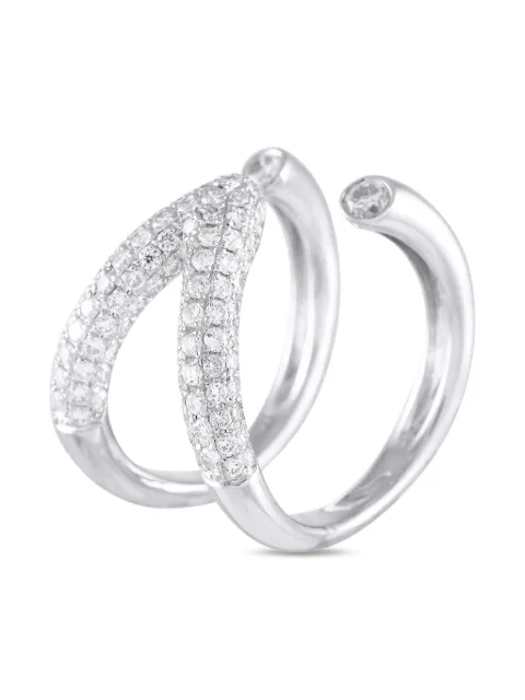 LB Exclusive pre-owned 18K white gold diamond open-split ring