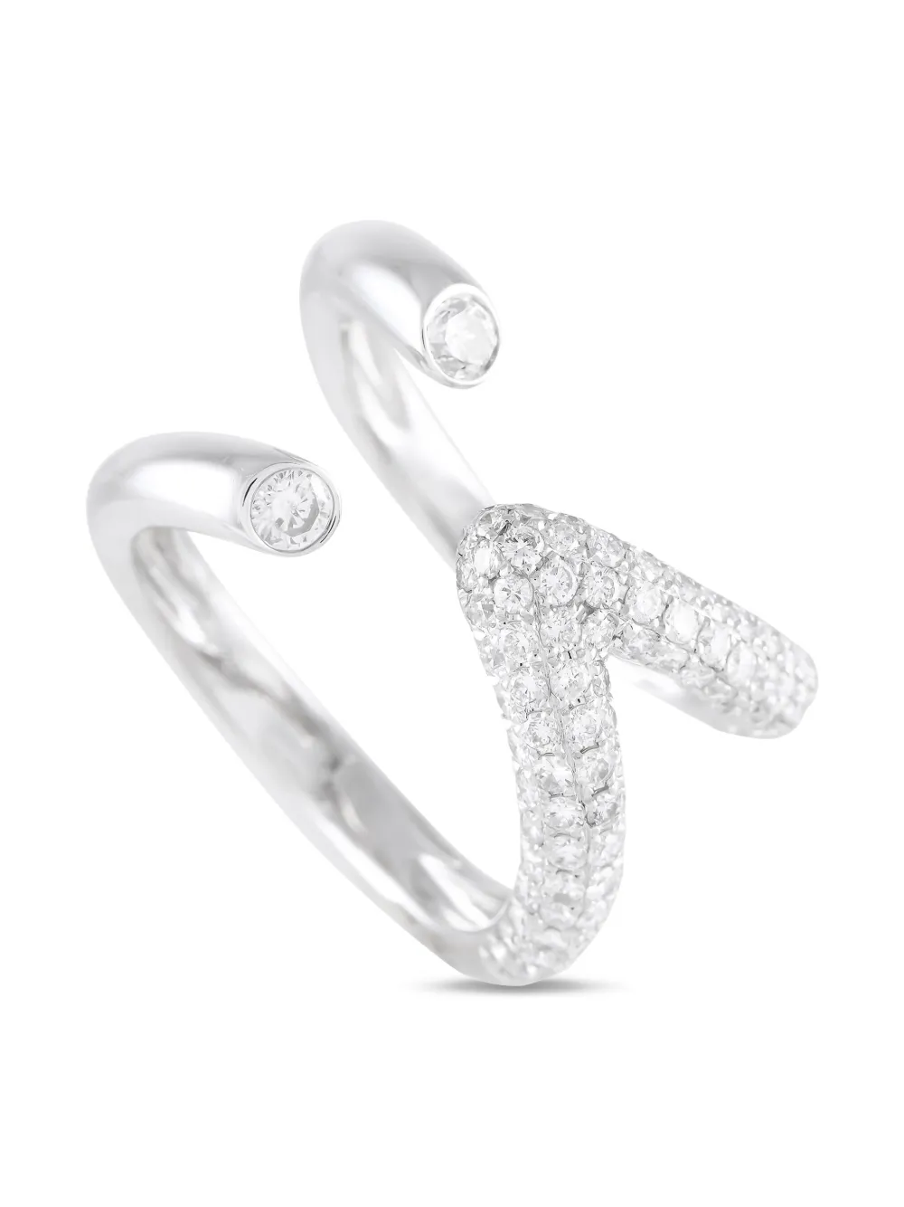 LB Exclusive pre-owned 18K white gold diamond open-split ring | Image 2