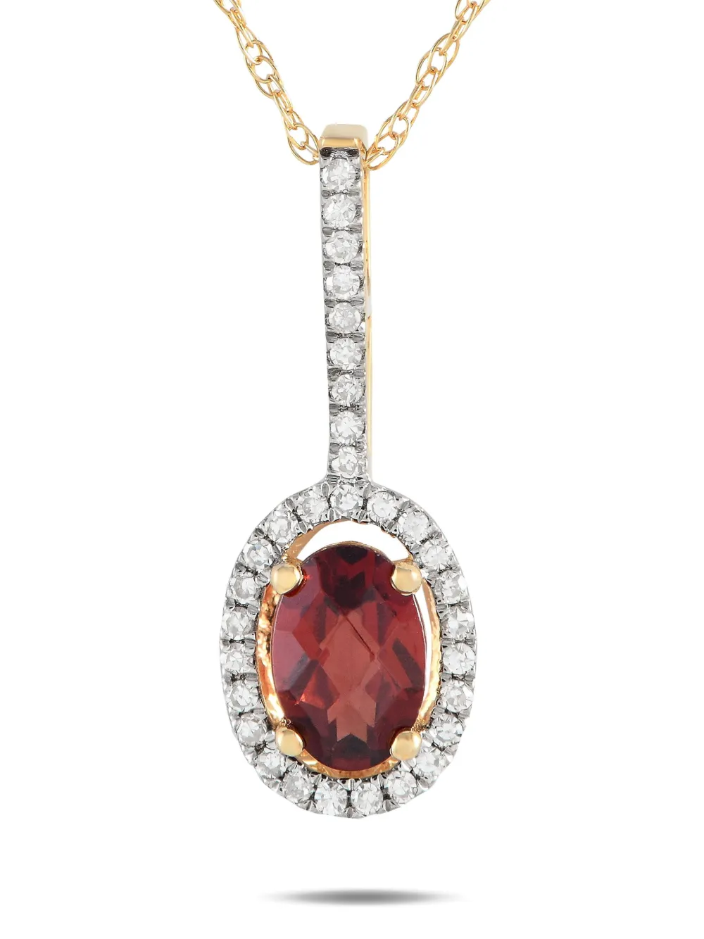 LB Exclusive 14K yellow gold garnet and diamond necklace - ゴールドトーン LB Exclusive 14K yellow gold garnet and diamond necklace - ゴールドトーン