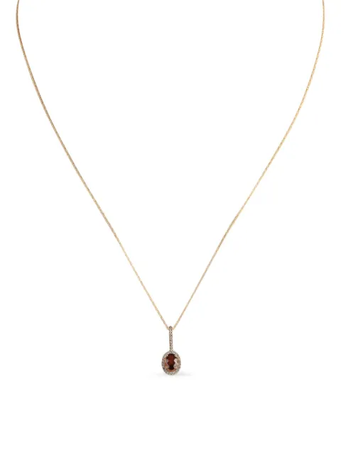 LB Exclusive 14K yellow gold garnet and diamond necklace