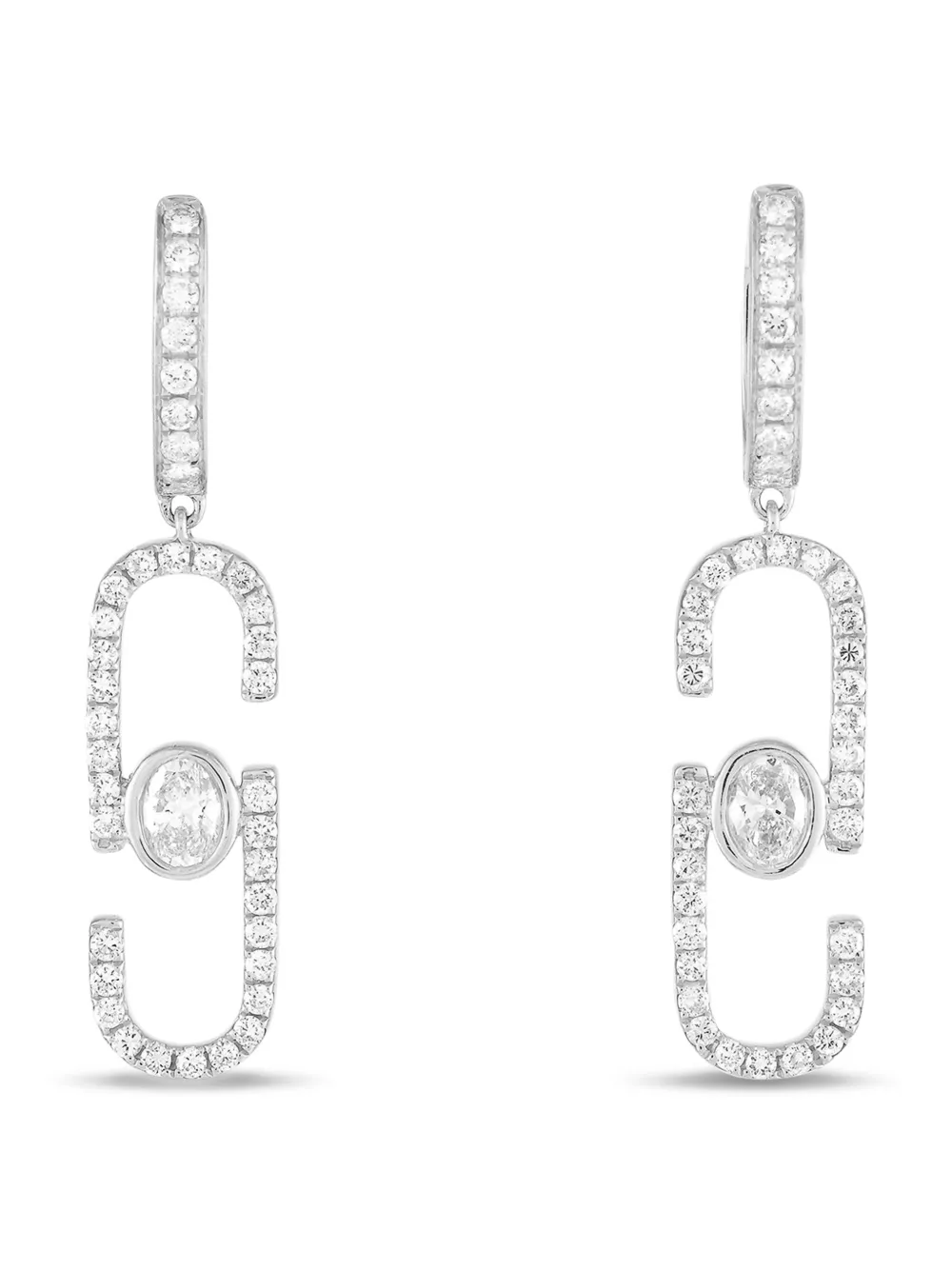 LB Exclusive 18K white gold diamond earrings | Silver | Image 1