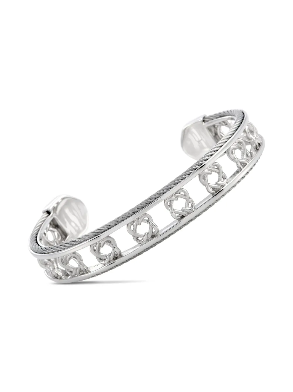 Pre-owned Charriol Heart To Heart Bangle In Silver