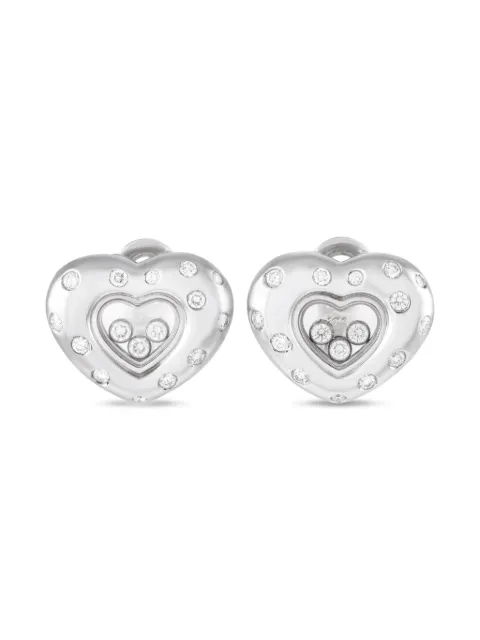 Chopard Pre-Owned 18K white gold Happy diamonds clip-on earrings