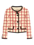 Valentino Garavani grid pattern embellished jacket - Neutrals