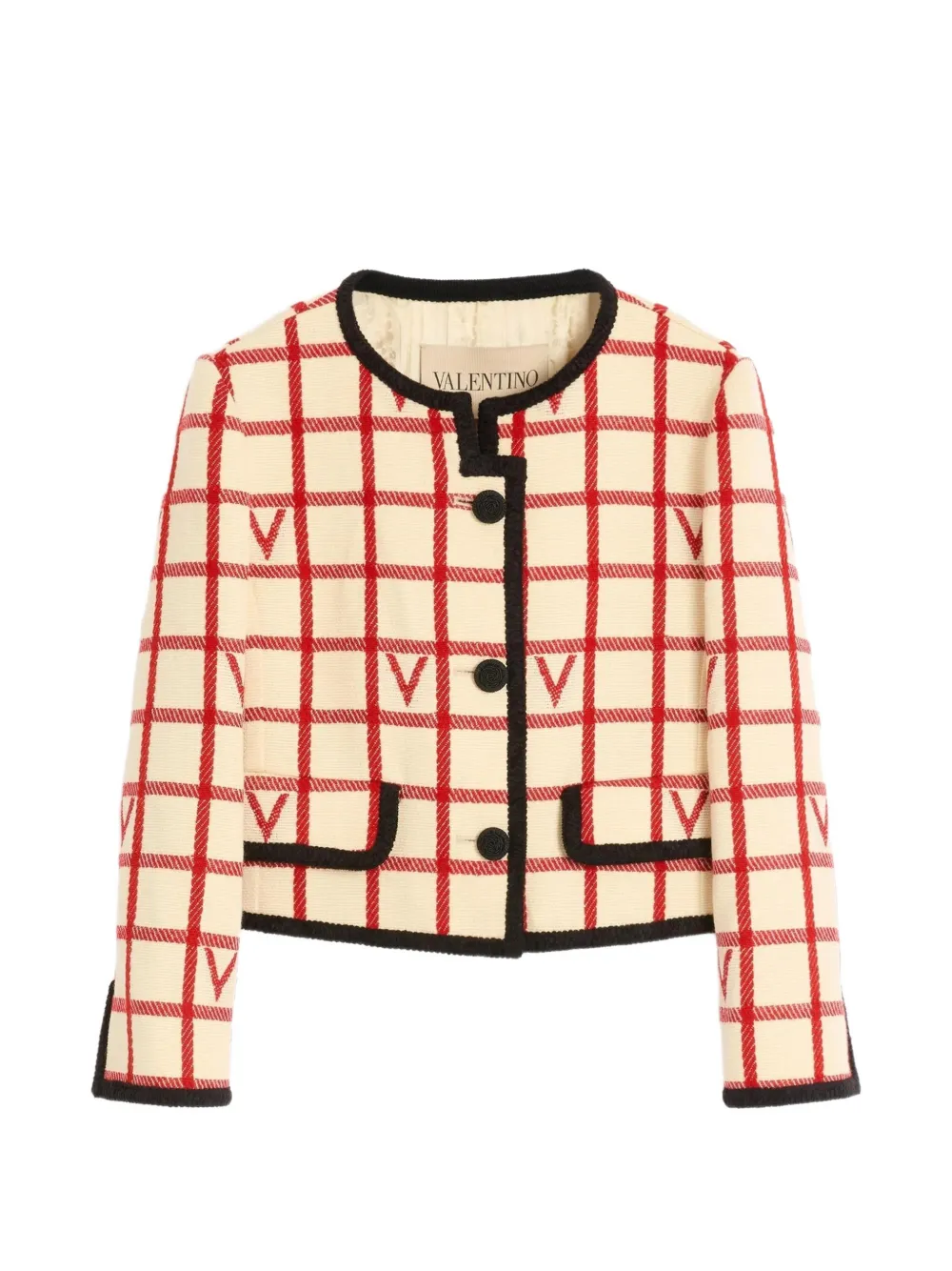 Valentino Garavani grid pattern embellished jacket - Neutrals