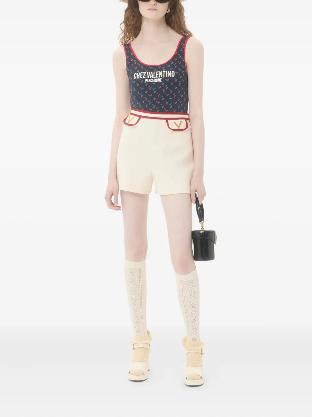 Valentino Garavani Badpak met Cherryfic-print Blauw