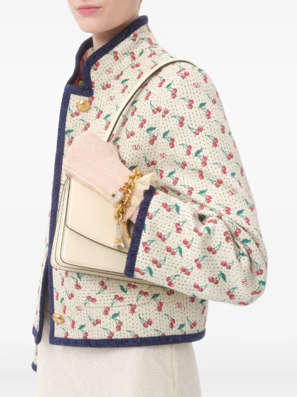 ジャケット VALENTINO Embroidered jacquard jacket (7B3CJ3Q79LG BDR) Valentino Garavani Cherrific-jacquard Jacket | Neutrals