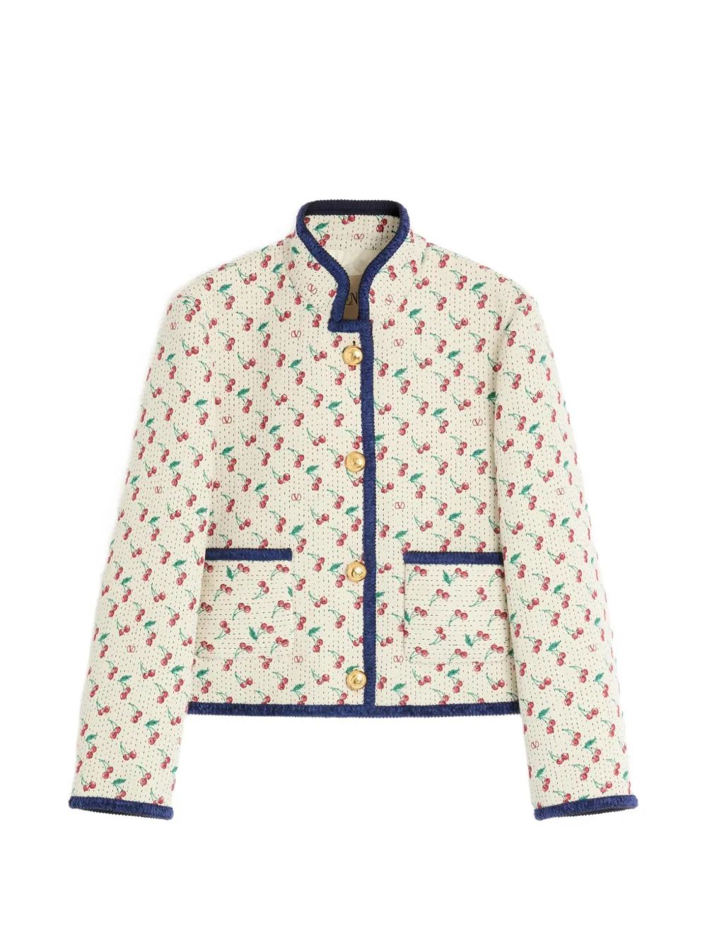 Valentino Garavani PADDED CABAN WITH CHERRYFIC PRINT JACQUARD - Toni neutri