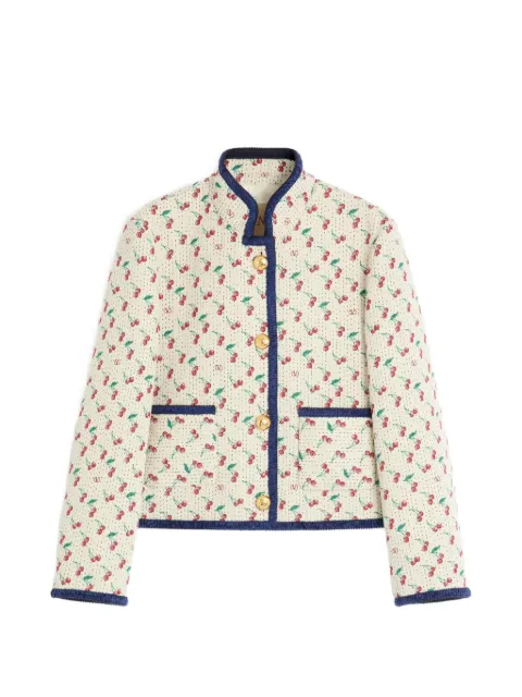 Valentino Garavani padded Caban with Cherryfic-print jacquard