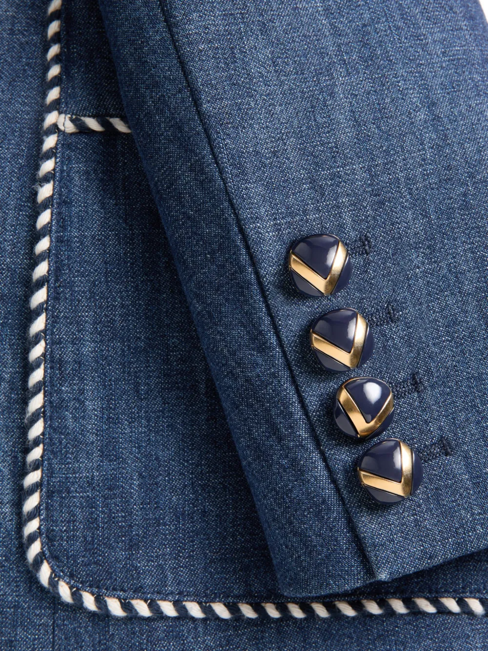  Valentino Garavani Chambray Denim Jacket - Blue 