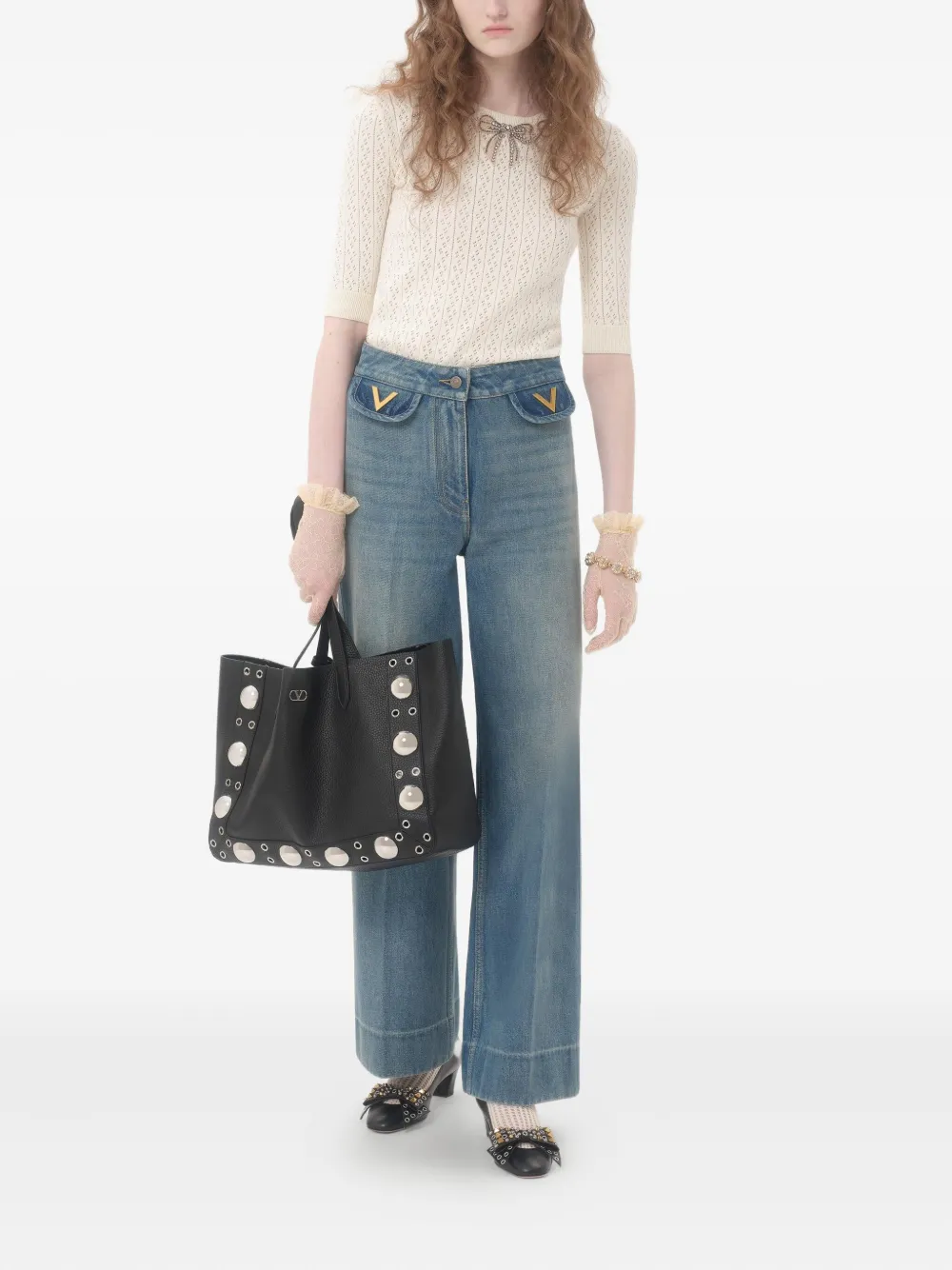 Valentino Garavani V Gold jeans Blauw