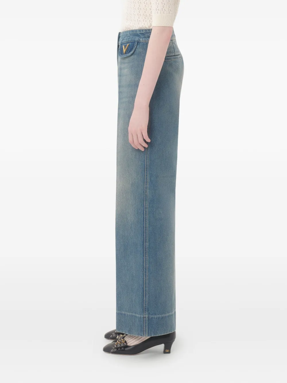 Valentino Garavani V Gold jeans Blauw