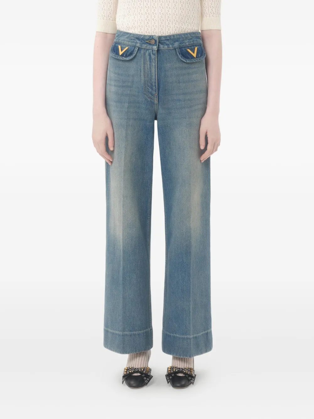 Valentino Garavani V Gold jeans Blauw