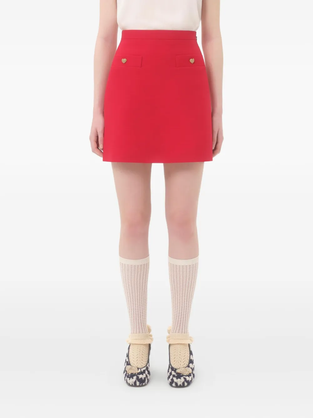 Valentino Garavani Crepe Couture midi-rok Rood