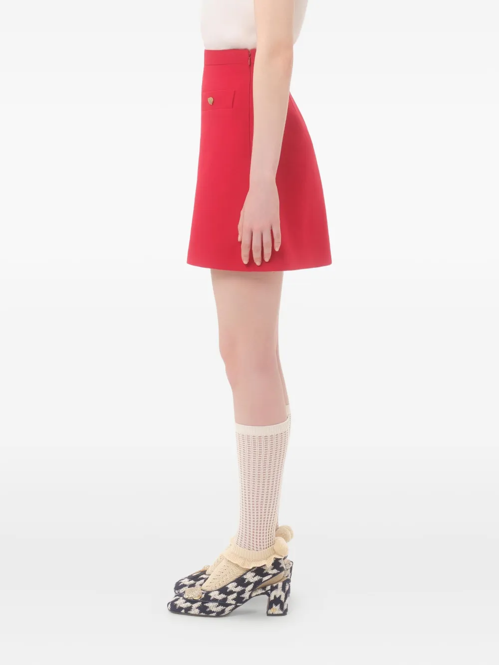 Valentino Garavani Crepe Couture midi-rok Rood