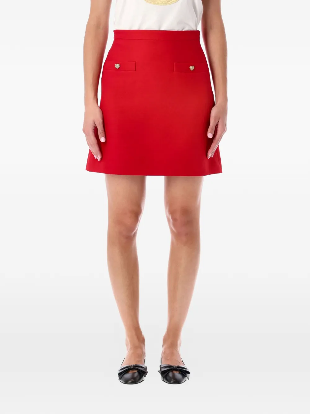 Valentino Garavani CREPE COUTURE SKIRT - Rosso