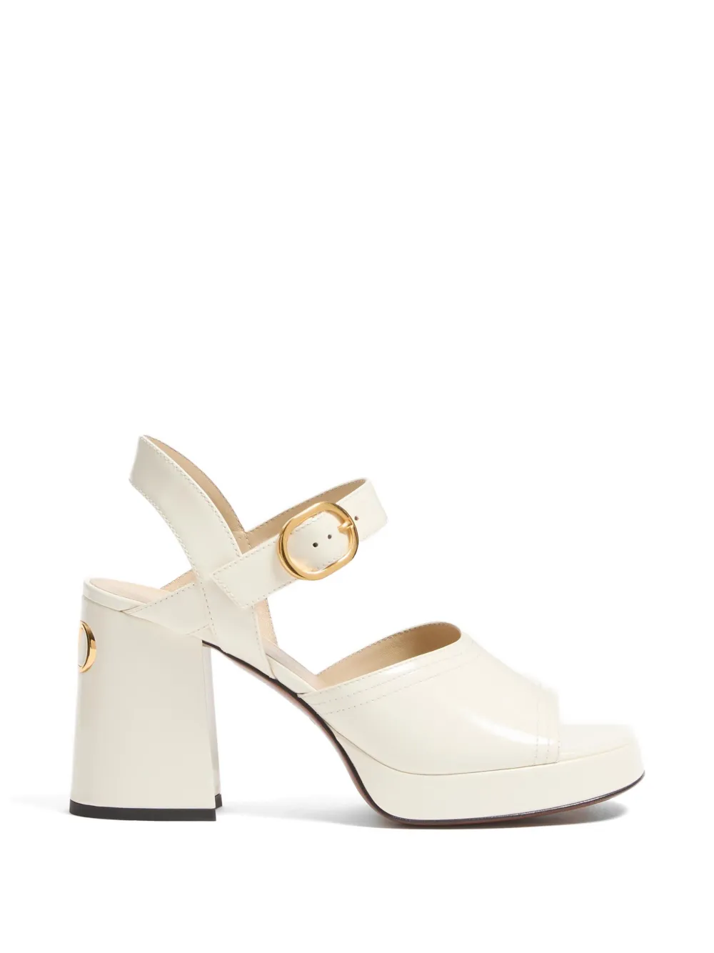 Valentino Garavani FAWCETTE PLATFORM SANDAL IN POLISHED CALFSKIN 100MM - Toni neutri