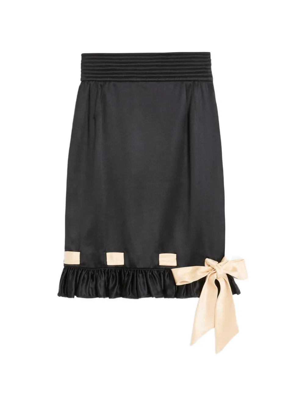 Valentino Garavani bow-detailed ruffled skirt - Black