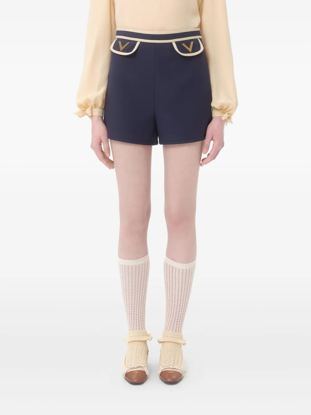 Valentino Garavani Crepe Couture ショートパンツ - ブルー Valentino Garavani Crepe Couture ショートパンツ - ブルー