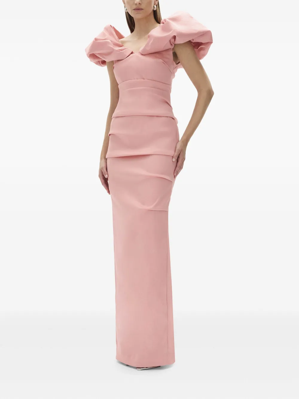 Rachel Gilbert Frey Gown In Pink