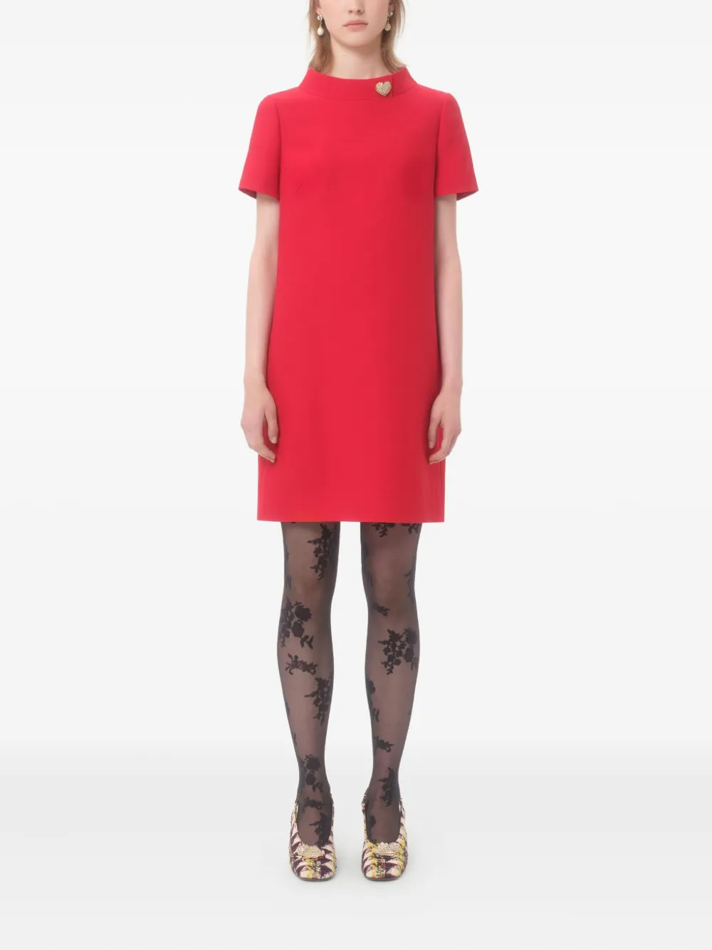Valentino Garavani Mini-jurk van crêpe Rood