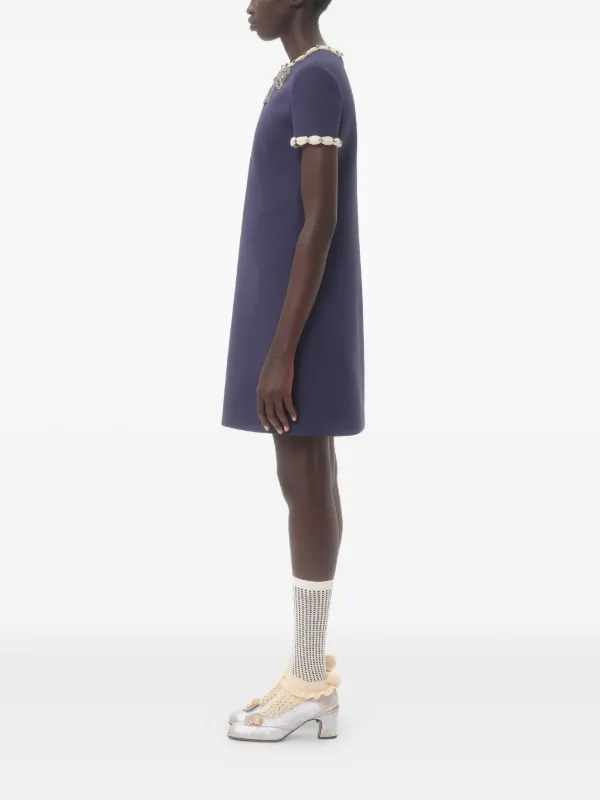 Valentino Garavani Crepe Couture Minidress | Blue | FARFETCH JO