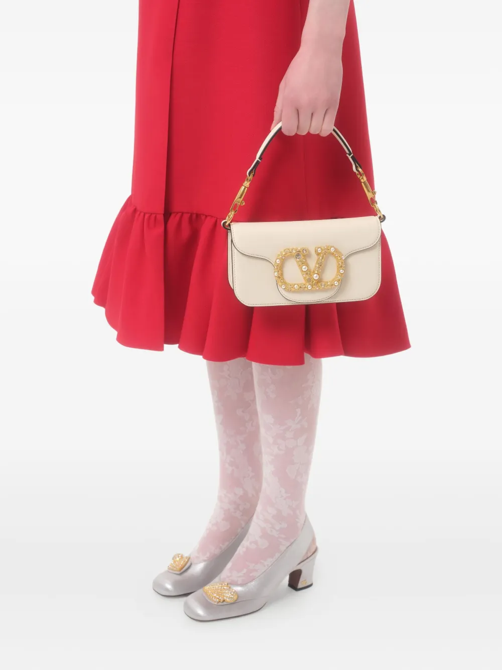 Valentino Garavani Midi-jurk van crêpe Rood
