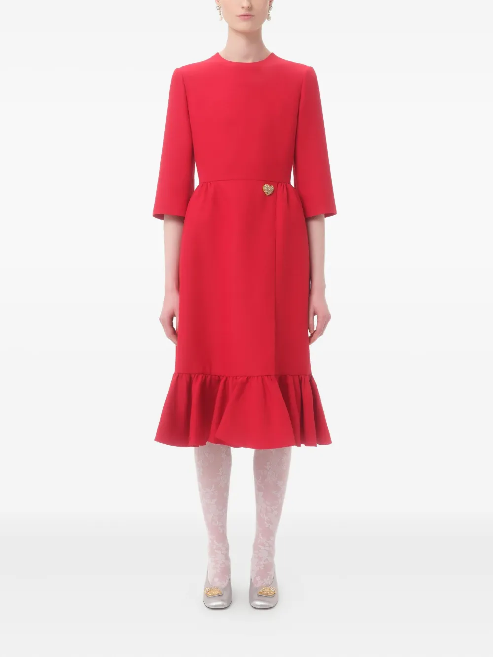 Valentino Garavani Midi-jurk van crêpe - Rood
