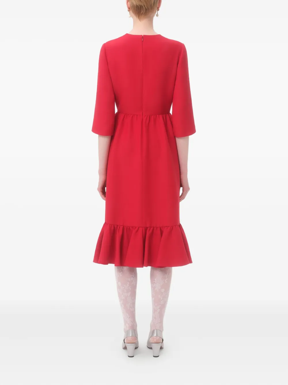Valentino Garavani Midi-jurk van crêpe Rood