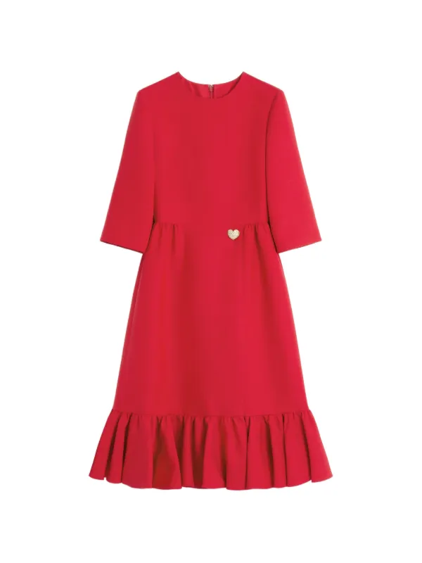Valentino Garavani Midi Crepe Dress in Red