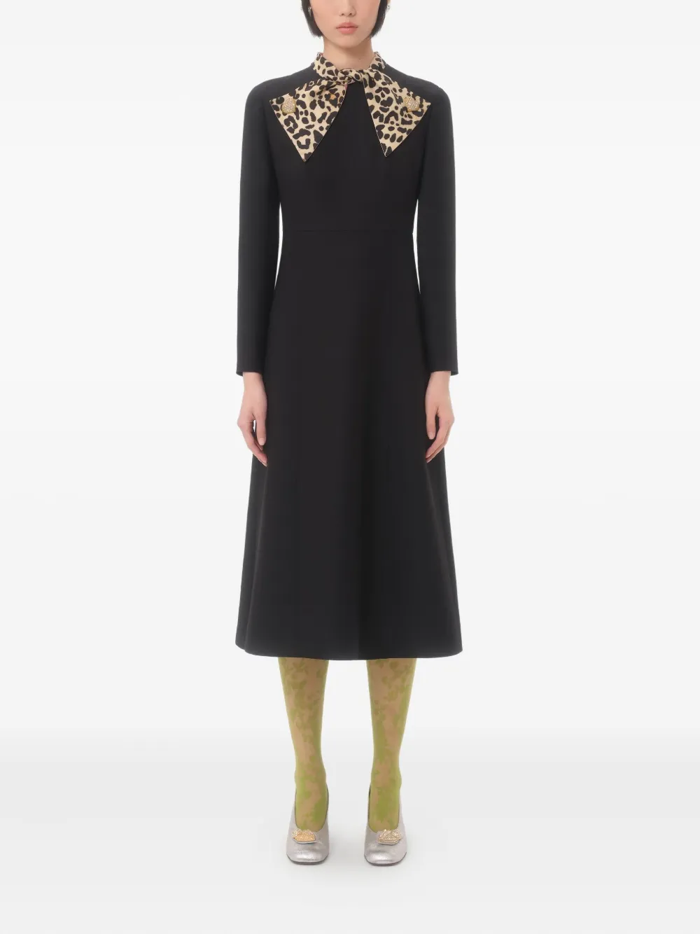 Valentino Garavani crepe midi dress - Zwart