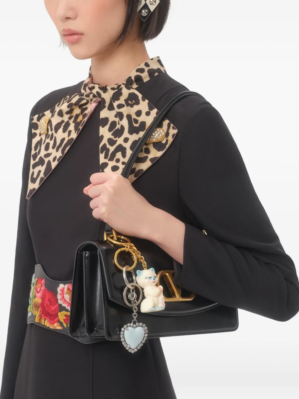 Valentino Garavani crepe midi dress Zwart